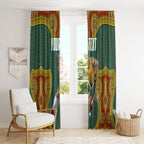 Personalized Kookaburras Field Hockey Window Curtain Kangaroo Australian Indigenous Dot Art Style With Vibrant Sun Patterns