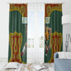 Personalized Kookaburras Field Hockey Window Curtain Kangaroo Australian Indigenous Dot Art Style With Vibrant Sun Patterns