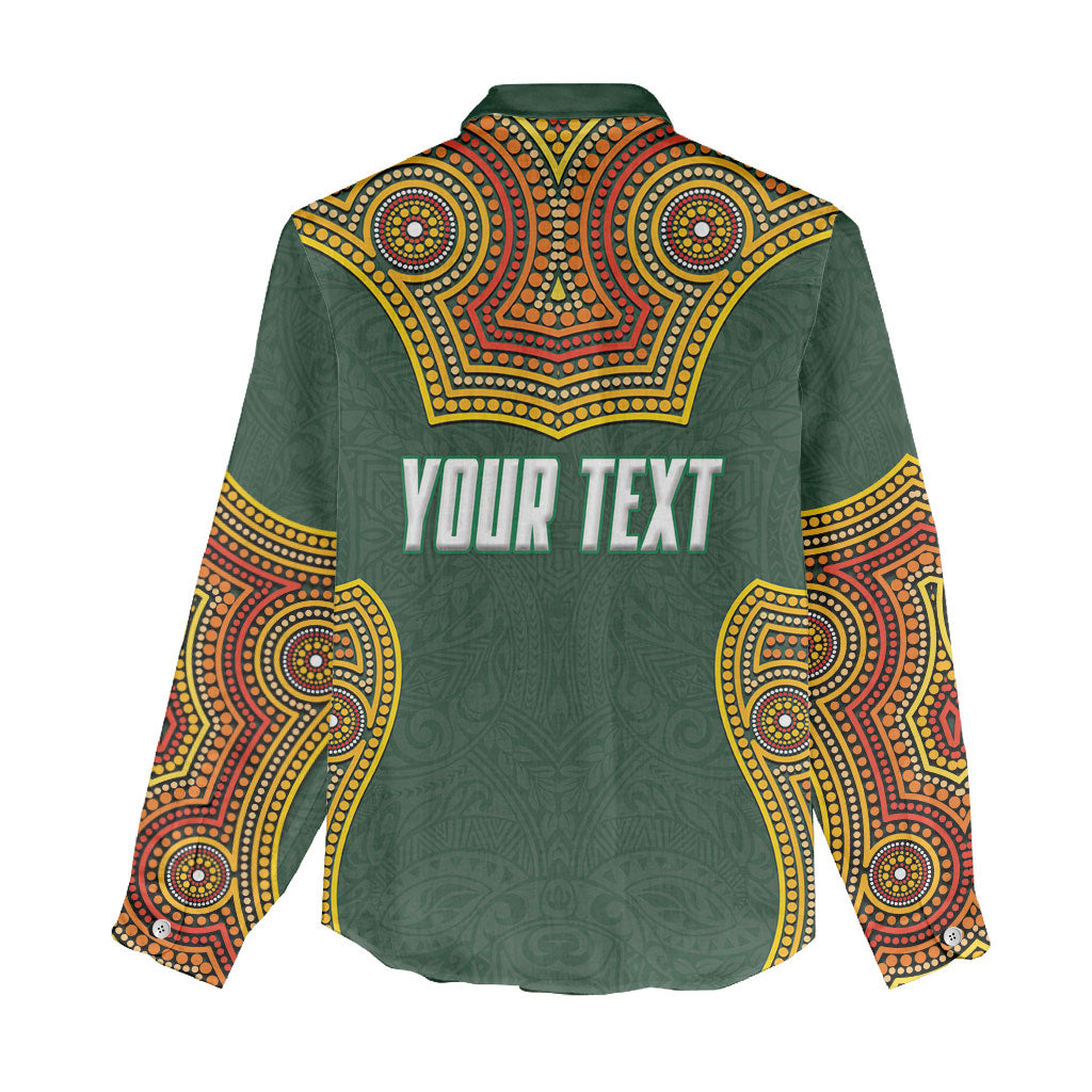 Personalized Kookaburras Field Hockey Women Casual Shirt Kangaroo Australian Indigenous Dot Art Style With Vibrant Sun Patterns