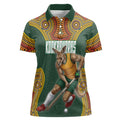 Personalized Kookaburras Field Hockey Women Polo Shirt Kangaroo Australian Indigenous Dot Art Style With Vibrant Sun Patterns