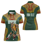 Personalized Kookaburras Field Hockey Women Polo Shirt Kangaroo Australian Indigenous Dot Art Style With Vibrant Sun Patterns