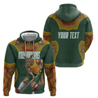 Personalized Kookaburras Field Hockey Zip Hoodie Kangaroo Australian Indigenous Dot Art Style With Vibrant Sun Patterns