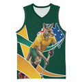 Personalized Kookaburras Field Hockey Kangaroo Basketball Jersey Australian Flag Map With Abstract Green And Gold Wave Pattern