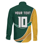 Personalized Kookaburras Field Hockey Kangaroo Family Matching Puletasi and Hawaiian Shirt Australian Flag Map With Abstract Green And Gold Wave Pattern