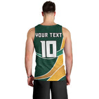 Personalized Kookaburras Field Hockey Kangaroo Men Tank Top Australian Flag Map With Abstract Green And Gold Wave Pattern