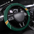 Kookaburras Field Hockey Kangaroo Steering Wheel Cover Australian Flag Map With Abstract Green And Gold Wave Pattern