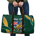 Personalized Kookaburras Field Hockey Kangaroo Travel Bag Australian Flag Map With Abstract Green And Gold Wave Pattern