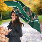 Personalized Kookaburras Field Hockey Kangaroo Umbrella Australian Flag Map With Abstract Green And Gold Wave Pattern