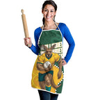 Australia Wallabies Rugby Mascot Apron Indigenous Dot Art Style - Muscular Kangaroo Graphic
