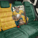 Australia Wallabies Rugby Mascot Back Car Seat Cover Indigenous Dot Art Style - Muscular Kangaroo Graphic