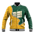 Australia Wallabies Rugby Mascot Baseball Jacket Indigenous Dot Art Style - Muscular Kangaroo Graphic