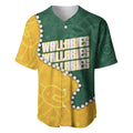 Australia Wallabies Rugby Mascot Baseball Jersey Indigenous Dot Art Style - Muscular Kangaroo Graphic