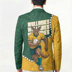 Australia Wallabies Rugby Mascot Blazer Indigenous Dot Art Style - Muscular Kangaroo Graphic