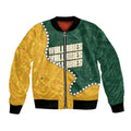 Australia Wallabies Rugby Mascot Bomber Jacket Indigenous Dot Art Style - Muscular Kangaroo Graphic