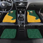 Australia Wallabies Rugby Mascot Car Mats Indigenous Dot Art Style - Muscular Kangaroo Graphic