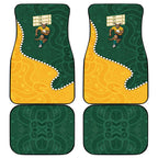 Australia Wallabies Rugby Mascot Car Mats Indigenous Dot Art Style - Muscular Kangaroo Graphic