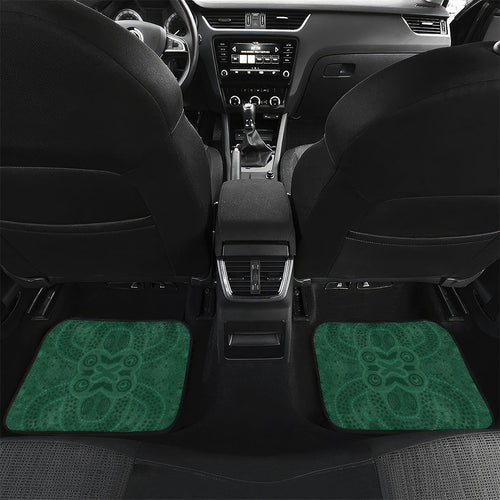 Australia Wallabies Rugby Mascot Car Mats Indigenous Dot Art Style - Muscular Kangaroo Graphic