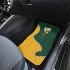 Australia Wallabies Rugby Mascot Car Mats Indigenous Dot Art Style - Muscular Kangaroo Graphic