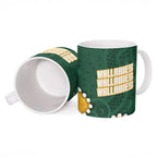 Australia Wallabies Rugby Mascot Ceramic Mug Indigenous Dot Art Style - Muscular Kangaroo Graphic