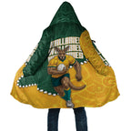 Australia Wallabies Rugby Mascot Cloak Indigenous Dot Art Style - Muscular Kangaroo Graphic