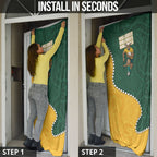 Australia Wallabies Rugby Mascot Door Cover Indigenous Dot Art Style - Muscular Kangaroo Graphic