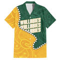 Australia Wallabies Rugby Mascot Hawaiian Shirt Indigenous Dot Art Style - Muscular Kangaroo Graphic