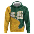 Australia Wallabies Rugby Mascot Hoodie Indigenous Dot Art Style - Muscular Kangaroo Graphic