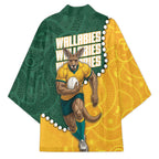 Australia Wallabies Rugby Mascot Kimono Indigenous Dot Art Style - Muscular Kangaroo Graphic