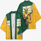 Australia Wallabies Rugby Mascot Kimono Indigenous Dot Art Style - Muscular Kangaroo Graphic