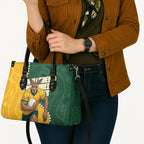 Australia Wallabies Rugby Mascot Leather Bag Indigenous Dot Art Style - Muscular Kangaroo Graphic
