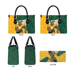 Australia Wallabies Rugby Mascot Leather Bag Indigenous Dot Art Style - Muscular Kangaroo Graphic