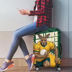 Australia Wallabies Rugby Mascot Luggage Cover Indigenous Dot Art Style - Muscular Kangaroo Graphic
