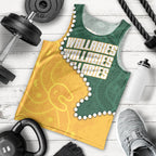Australia Wallabies Rugby Mascot Men Tank Top Indigenous Dot Art Style - Muscular Kangaroo Graphic