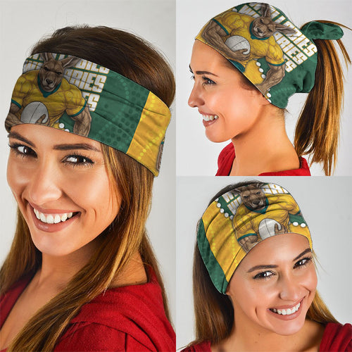 Australia Wallabies Rugby Mascot Neck Gaiter Indigenous Dot Art Style - Muscular Kangaroo Graphic