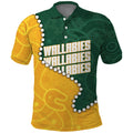Australia Wallabies Rugby Mascot Polo Shirt Indigenous Dot Art Style - Muscular Kangaroo Graphic