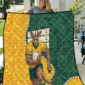 Australia Wallabies Rugby Mascot Quilt Indigenous Dot Art Style - Muscular Kangaroo Graphic