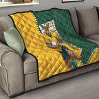Australia Wallabies Rugby Mascot Quilt Indigenous Dot Art Style - Muscular Kangaroo Graphic