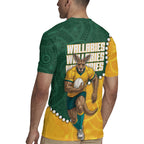 Australia Wallabies Rugby Mascot Rugby Jersey Indigenous Dot Art Style - Muscular Kangaroo Graphic