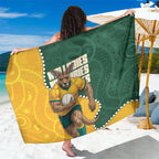 Australia Wallabies Rugby Mascot Sarong Indigenous Dot Art Style - Muscular Kangaroo Graphic