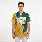 Australia Wallabies Rugby Mascot Scrub Top Indigenous Dot Art Style - Muscular Kangaroo Graphic