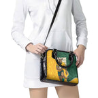 Australia Wallabies Rugby Mascot Shoulder Handbag Indigenous Dot Art Style - Muscular Kangaroo Graphic