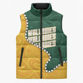 Australia Wallabies Rugby Mascot Sleeveless Puffer Jacket Indigenous Dot Art Style - Muscular Kangaroo Graphic
