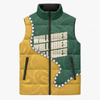 Australia Wallabies Rugby Mascot Sleeveless Puffer Jacket Indigenous Dot Art Style - Muscular Kangaroo Graphic