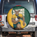Australia Wallabies Rugby Mascot Spare Tire Cover Indigenous Dot Art Style - Muscular Kangaroo Graphic