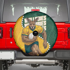Australia Wallabies Rugby Mascot Spare Tire Cover Indigenous Dot Art Style - Muscular Kangaroo Graphic