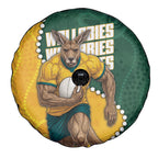 Australia Wallabies Rugby Mascot Spare Tire Cover Indigenous Dot Art Style - Muscular Kangaroo Graphic