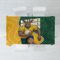 Australia Wallabies Rugby Mascot Tablecloth Indigenous Dot Art Style - Muscular Kangaroo Graphic