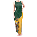 Australia Wallabies Rugby Mascot Tank Maxi Dress Indigenous Dot Art Style - Muscular Kangaroo Graphic