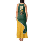 Australia Wallabies Rugby Mascot Tank Maxi Dress Indigenous Dot Art Style - Muscular Kangaroo Graphic