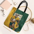 Australia Wallabies Rugby Mascot Tote Bag Indigenous Dot Art Style - Muscular Kangaroo Graphic